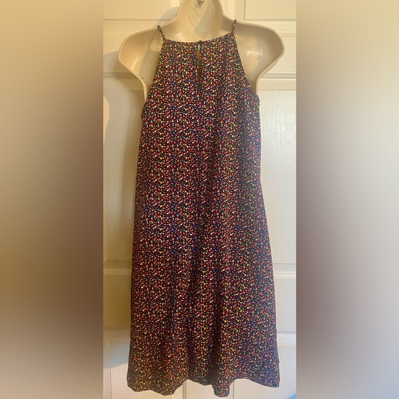 New York & Company Multicolored Confetti Geometric Shapes Halter Tunic Blouse XS - Picture 3 of 4